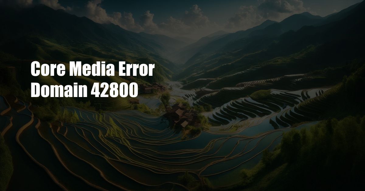 Core Media Error Domain 42800