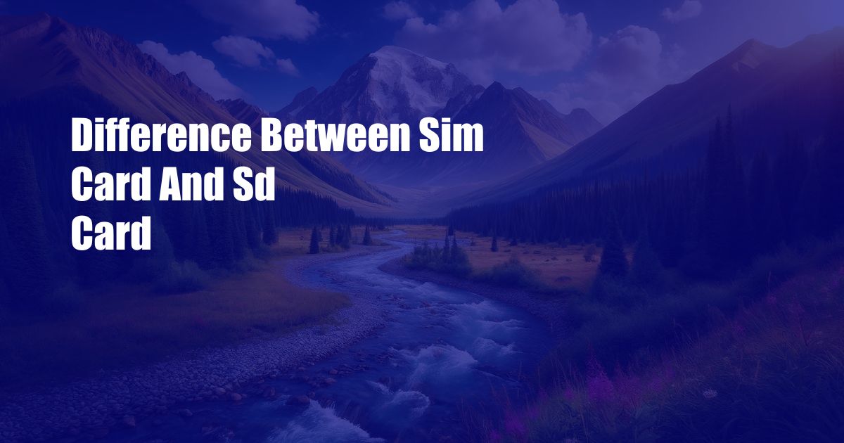 Difference Between Sim Card And Sd Card