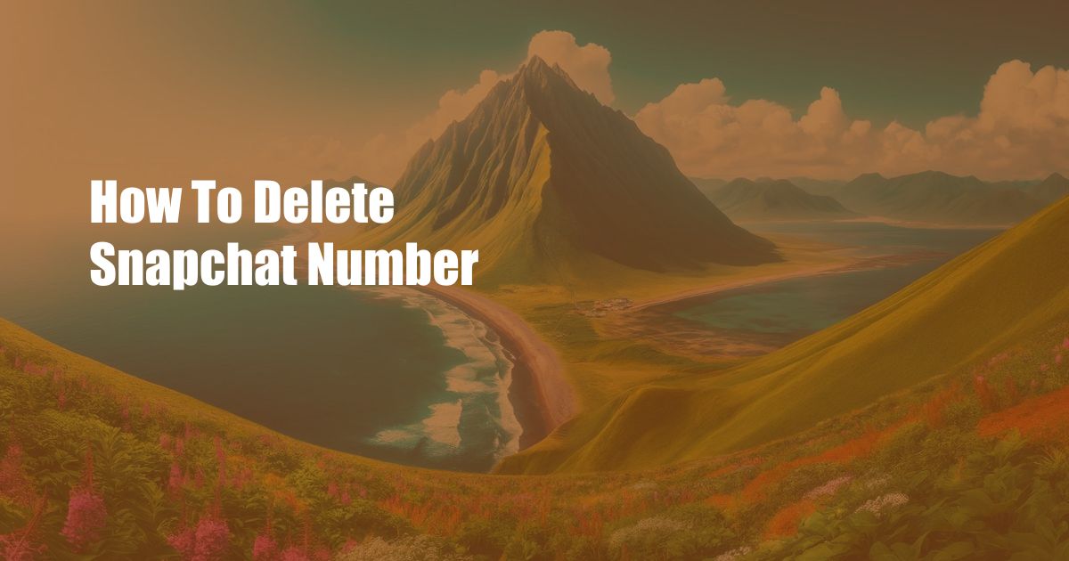 How To Delete Snapchat Number