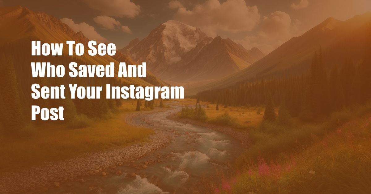 How To See Who Saved And Sent Your Instagram Post