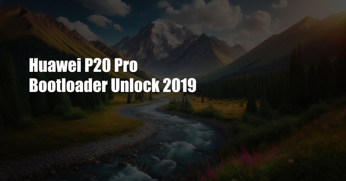 Huawei P20 Pro Bootloader Unlock 2019