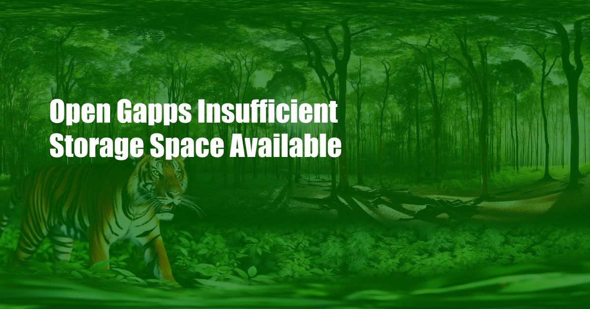 Open Gapps Insufficient Storage Space Available