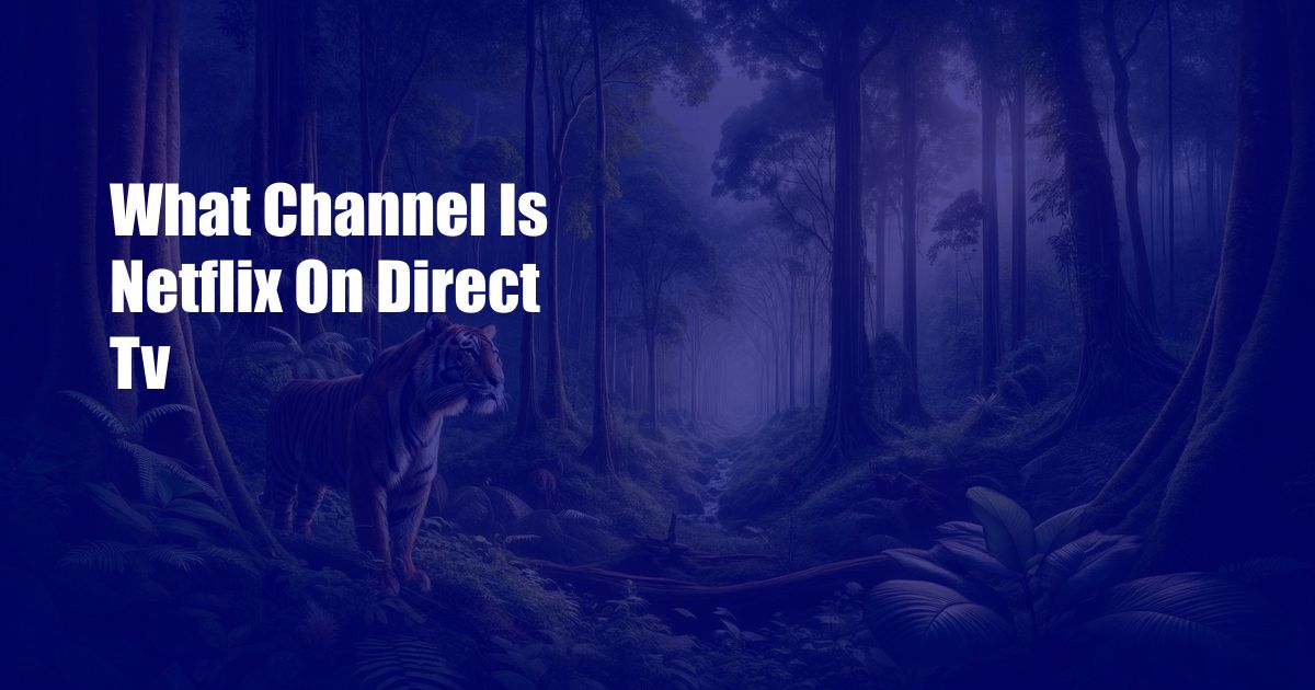 What Channel Is Netflix On Direct Tv