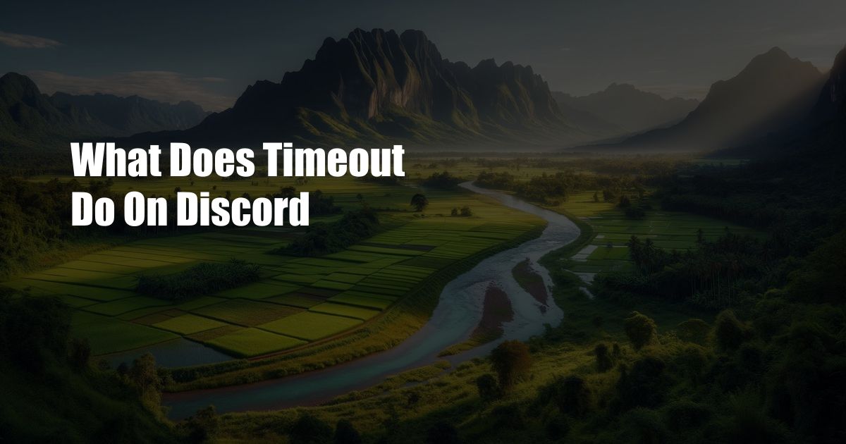 What Does Timeout Do On Discord