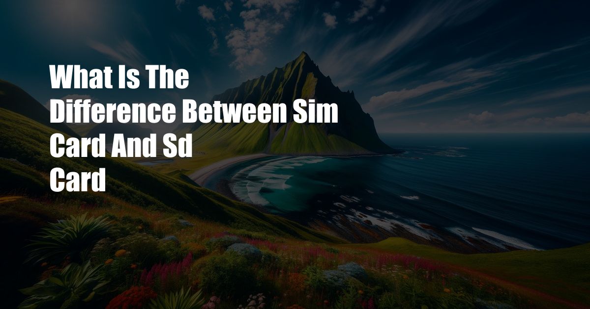 What Is The Difference Between Sim Card And Sd Card